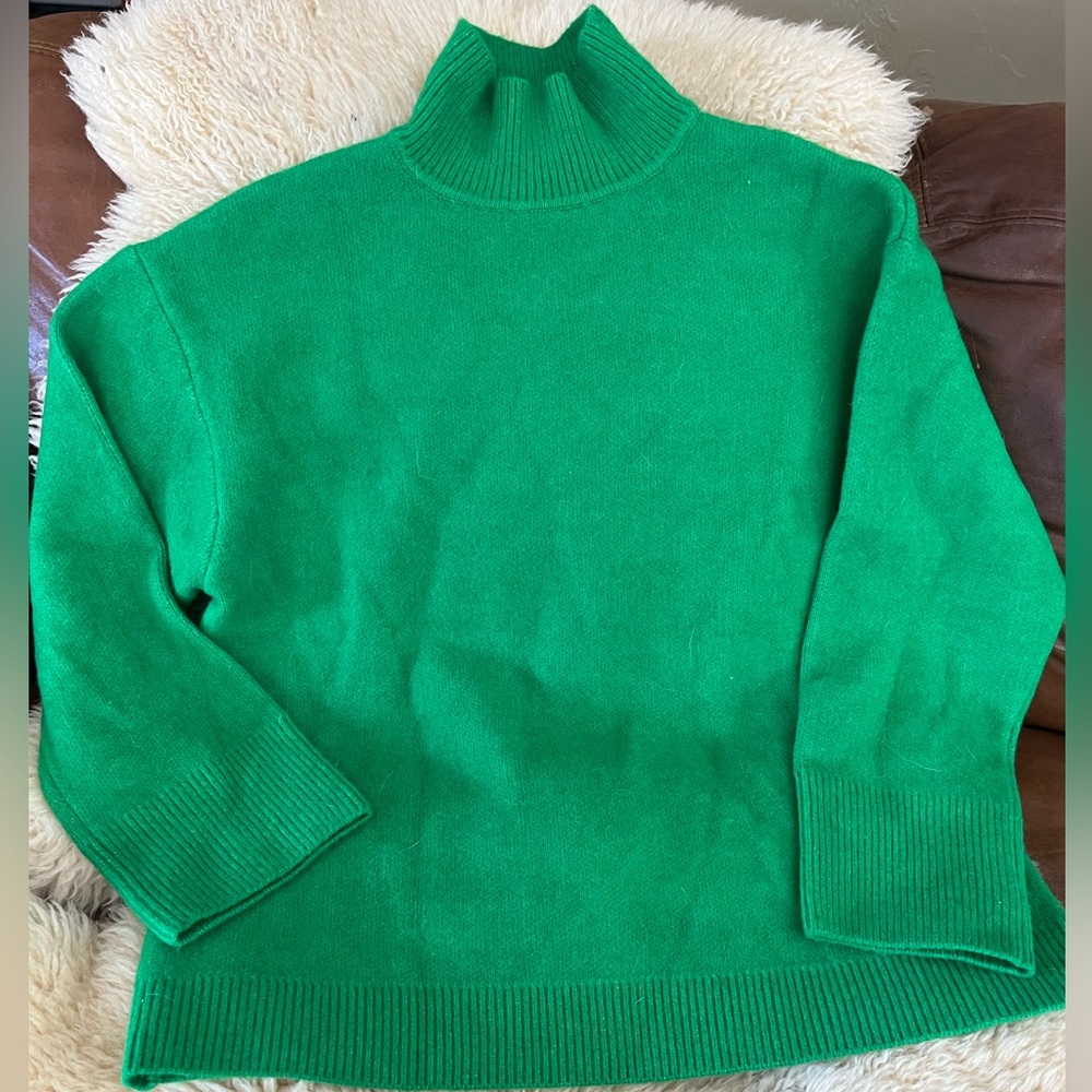 Zara Bright Green mock turtle neck sweater